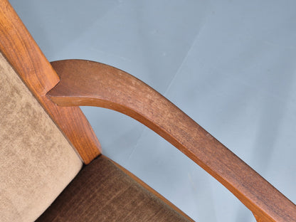 6 Vintage 1970s Nathan Dining Chairs Brown Velour Teak Retro MCM EB11921