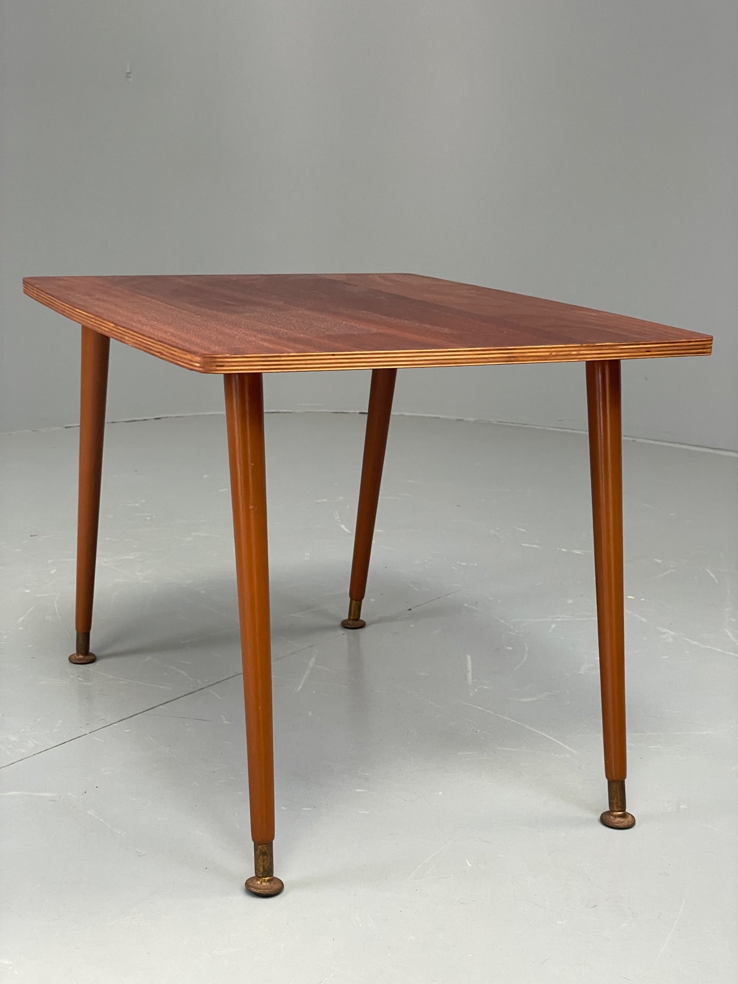 Vintage 1960s Side Table Spindle Legs Mahogany Ply Top Mid Century EB11880