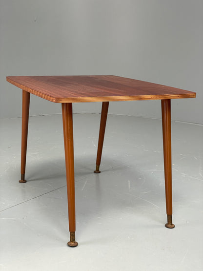 Vintage 1960s Side Table Spindle Legs Mahogany Ply Top Mid Century EB11880