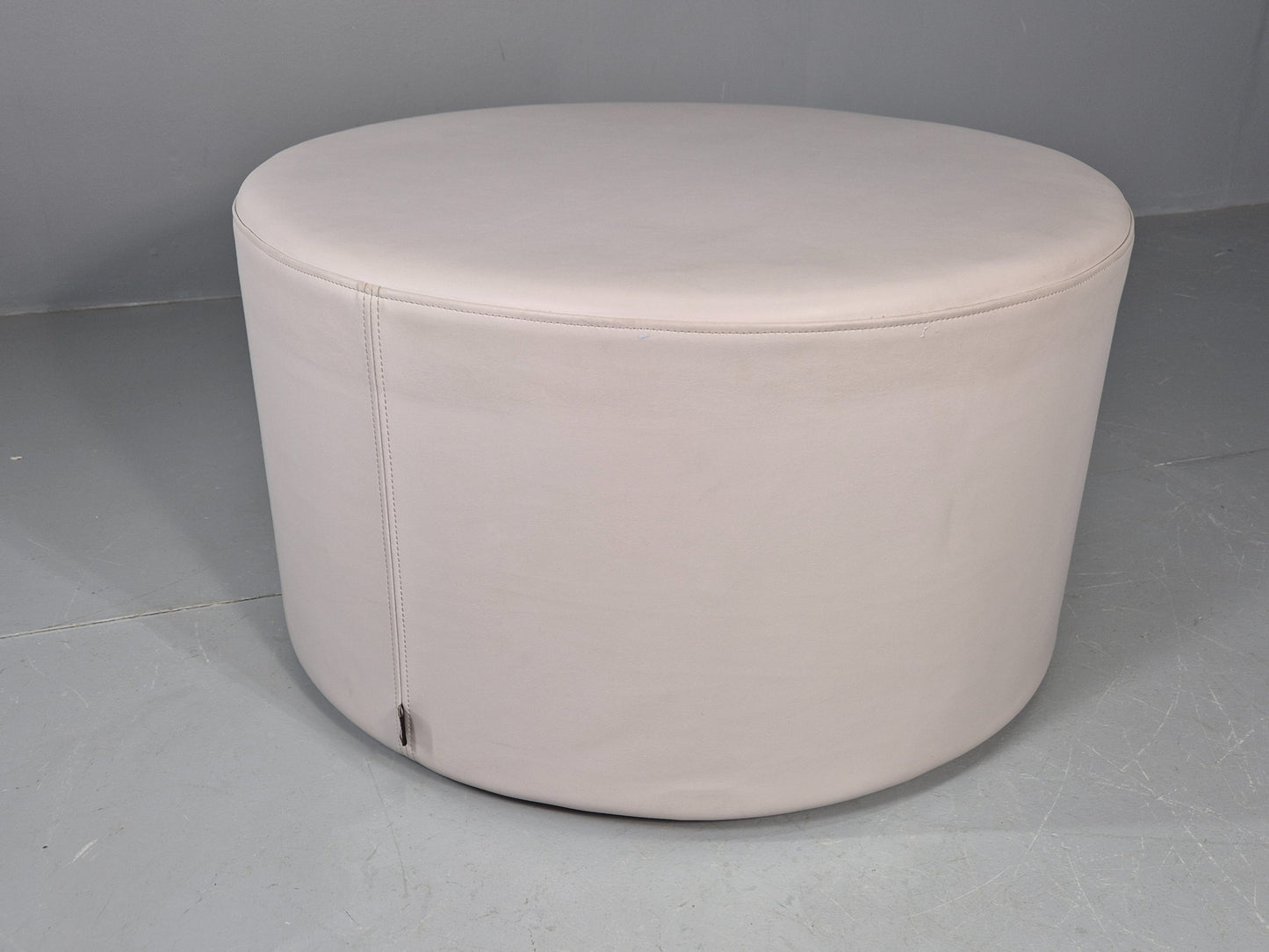 Cube Spaces Round Oversize Ottoman Footstool Leather  EB12251