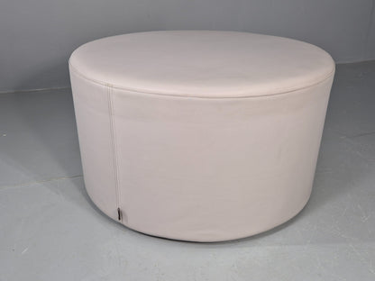 Cube Spaces Round Oversize Ottoman Footstool Leather  EB12251
