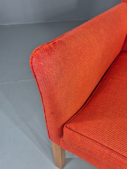Vintage Mid Century Red Wingback Armchair Danish Design 1960s Retro EB12120