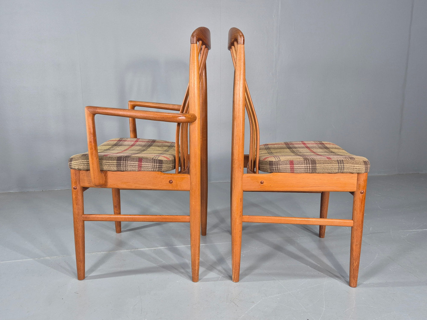 10 Vintage Mid Century Dining Chairs Teak Frame Benny Linden Design 70s EB12165