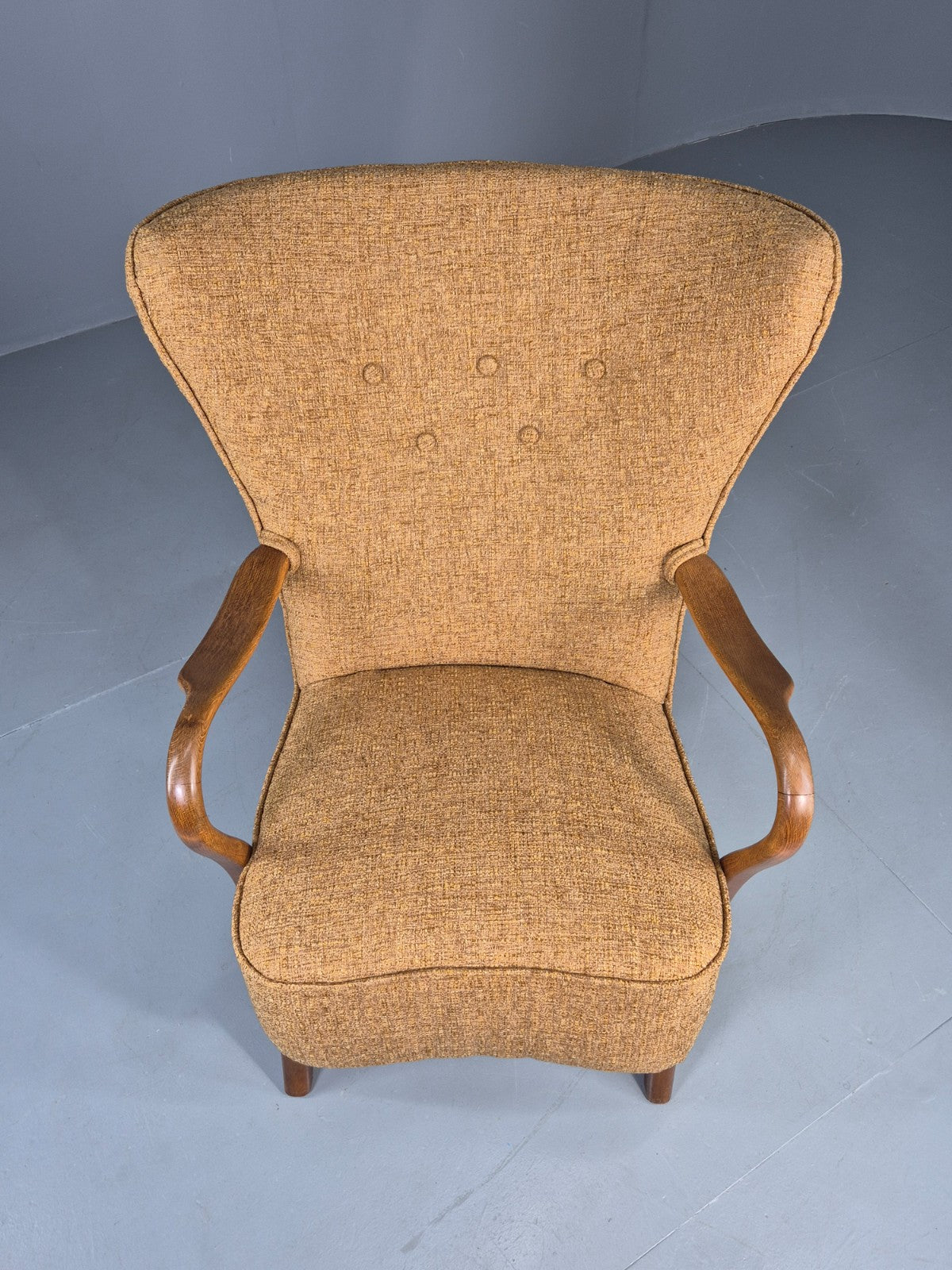 Vintage Mid Century Armchair Slagelse Mobelvaerk 1950s Newly Upholstered EB12790