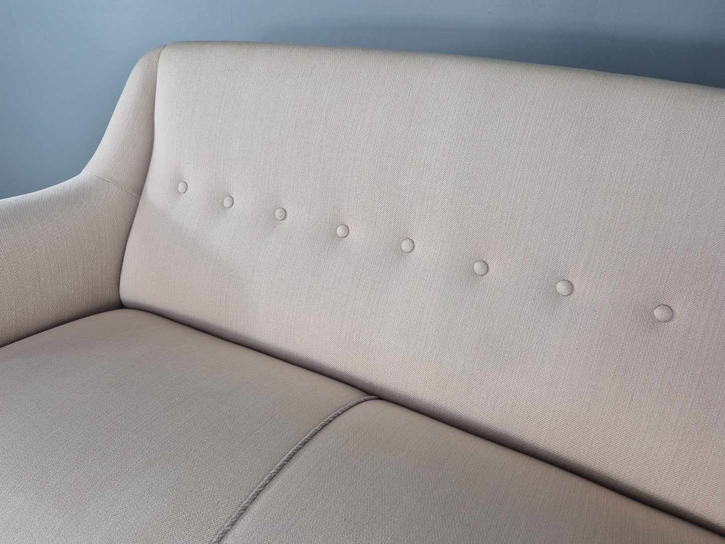 Vintage Danish 2 Seater Sofa Cottage Style Cotton Upholstery 1950s Retro EB12745