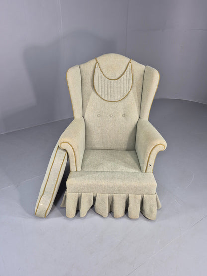 Vintage Danish Wing Back Armchair Cottage Style 1960s Retro Classic EB12672