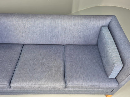 Vintage Danish Mid Century 3 Seater Sofa Original Blue Wool 1950s Retro EB12371