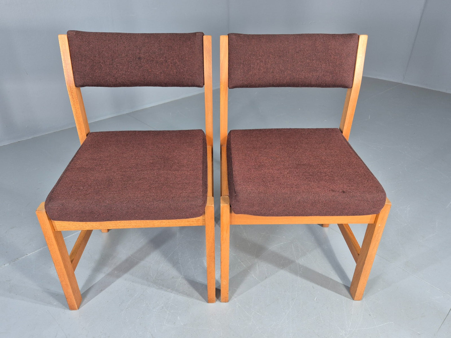2 Vintage Teak Dining Chairs 1970s Church Office Home EB12176