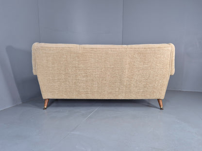 Vintage Mid Century 3 Seat Sofa 1950s Design British Cream Upholstery EB13057