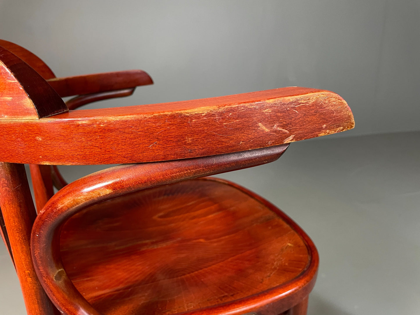 2 Bistro Chairs Thonet style Mahogany Colour Late Twentieth Century EB06253