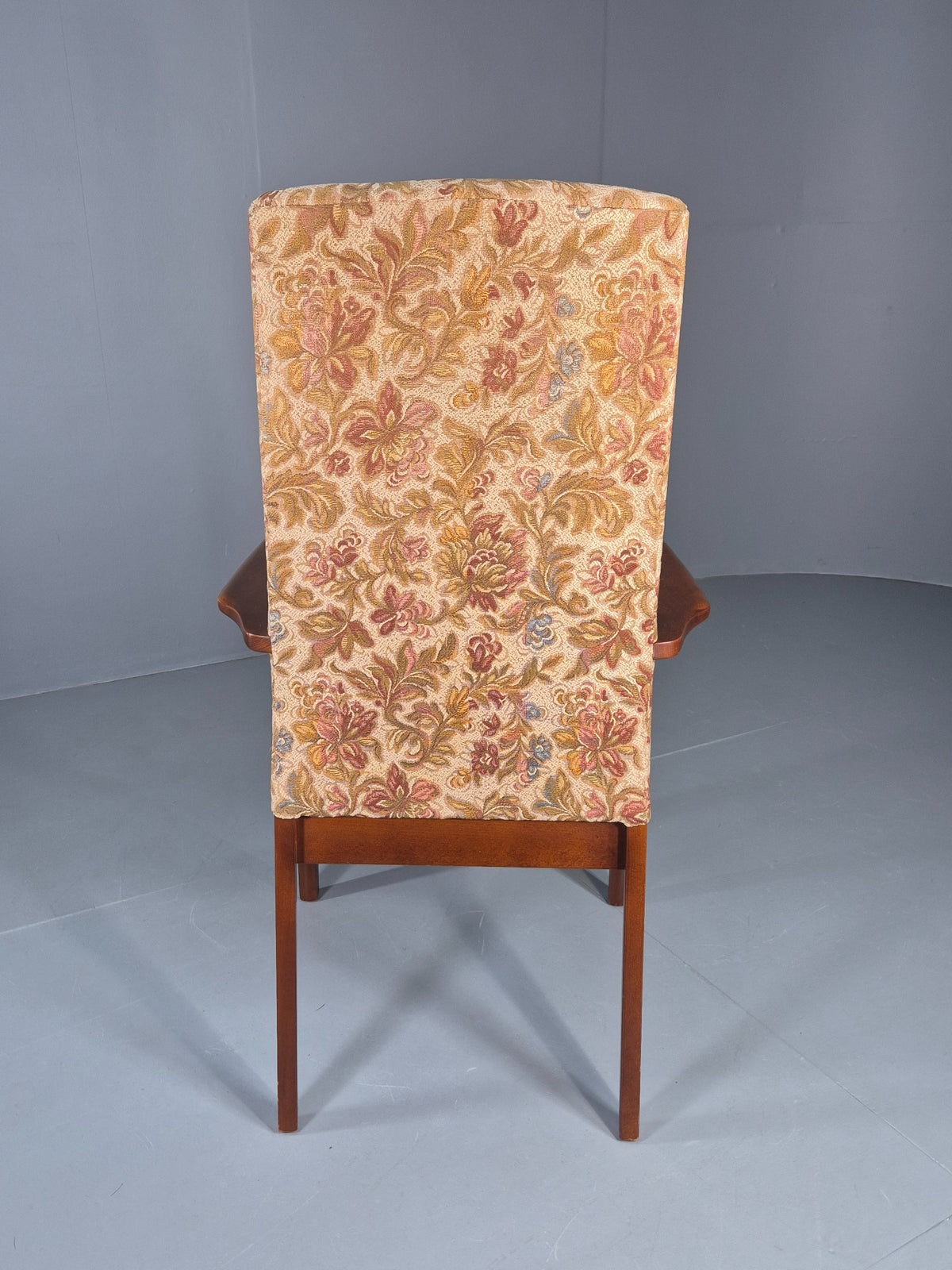Vintage Parker Knoll High Back High Seat 1960s Lounge Chair Floral EB12798
