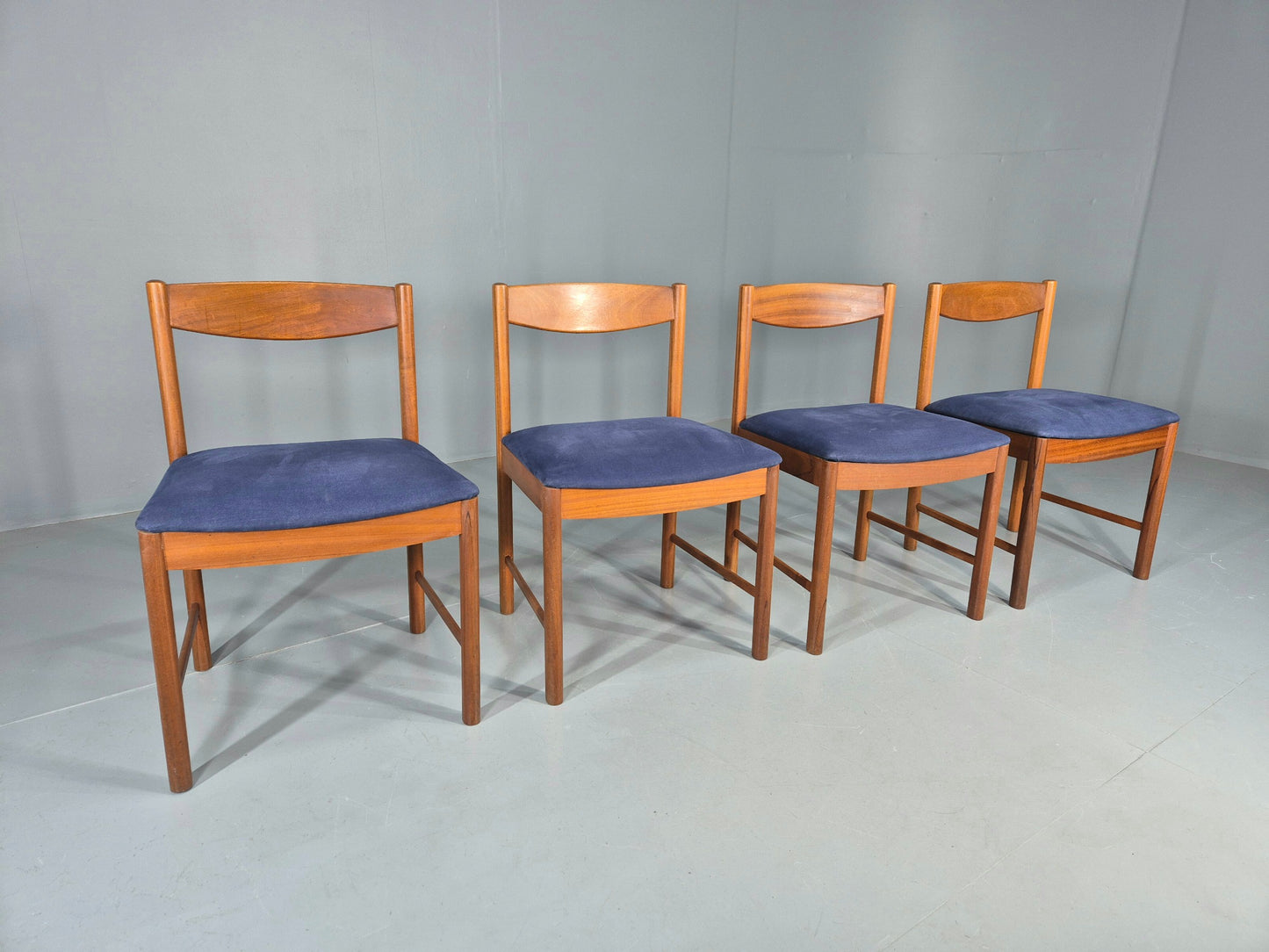 4 Mid Century Dining Chairs Teak Frame McIntosh 1970s Retro EB12161
