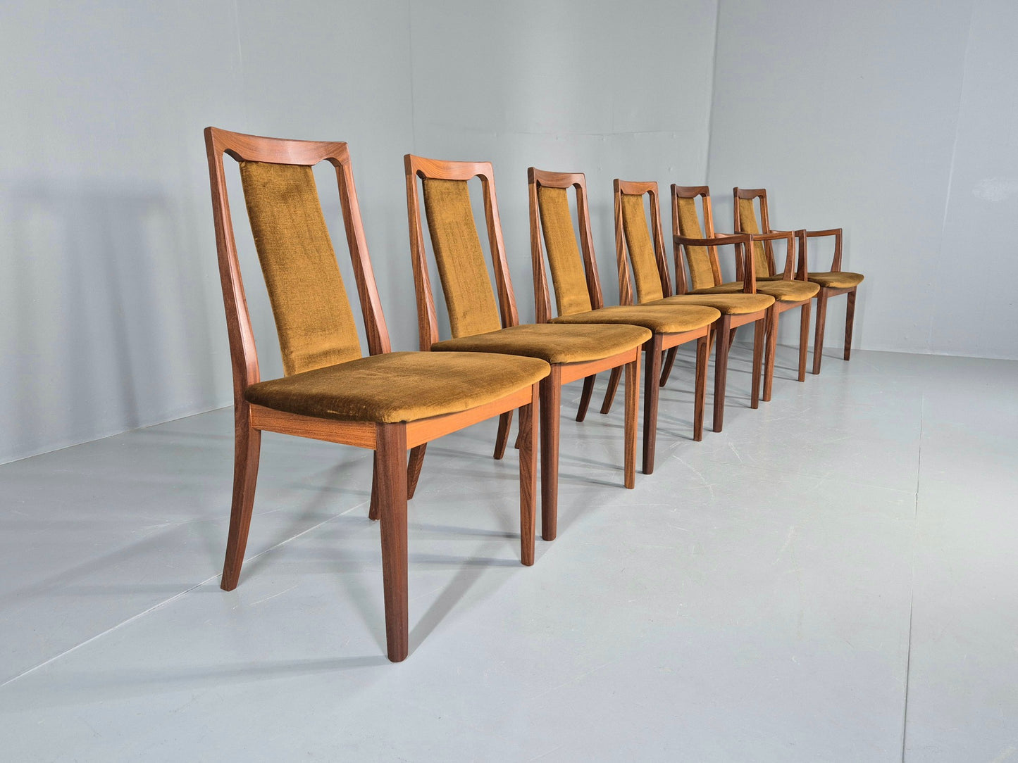 6 Vintage G Plan Dining Chairs Teak Frames 1980s Retro Mid Century EB12832