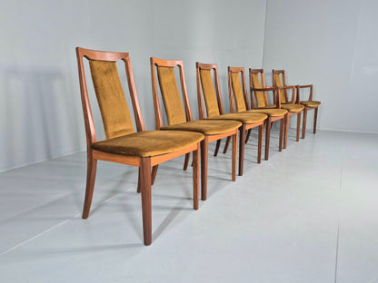 6 Vintage G Plan Dining Chairs Teak Frames 1980s Retro Mid Century EB12832