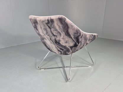 Vintage Retro Lounge Chair Allermuir A642 Two Tone Fabric Modern Design EB12805