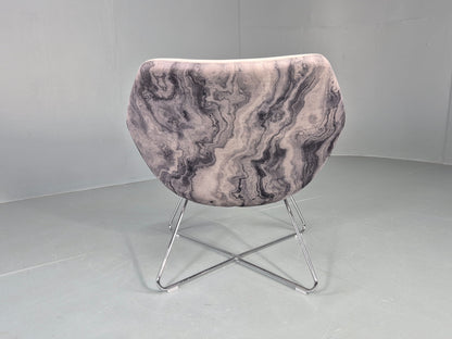 Vintage Retro Lounge Chair Allermuir A642 Two Tone Fabric Modern Design EB12804
