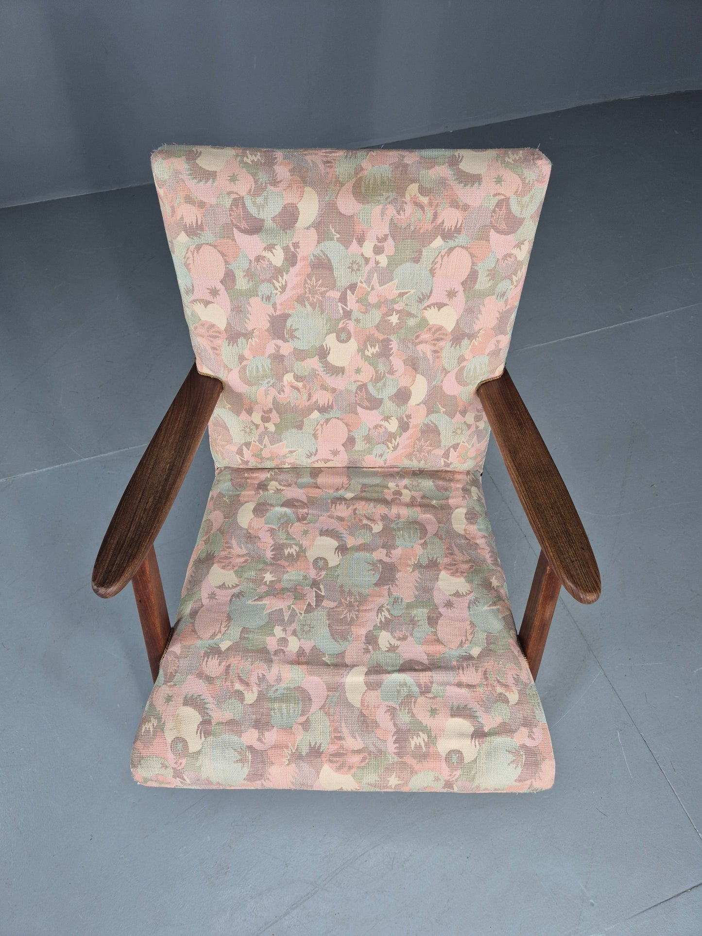 Vintage Danish Lounge Chair 1960s Mid Century Design Teak Frame EB12732