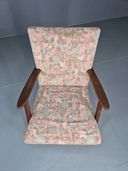 Vintage Danish Lounge Chair 1960s Mid Century Design Teak Frame EB12732