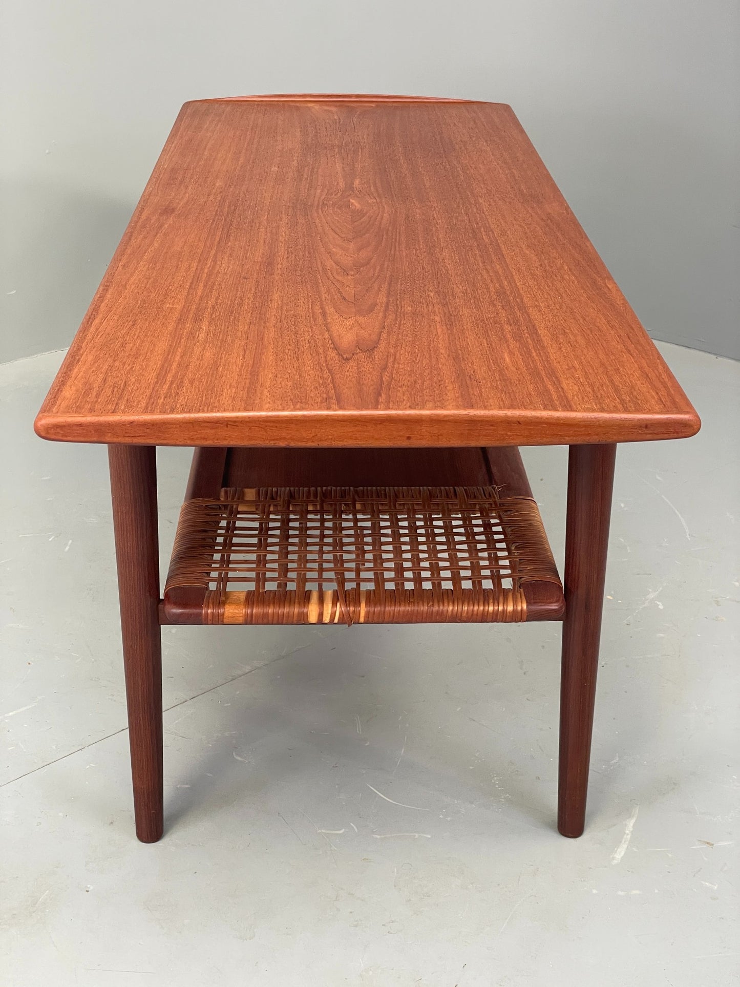Vintage Teak Coffee Table Danish Mid Century 1960s Drawer Cane EB12356