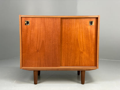Vintage 1970s Teak Cabinet Sliding Doors Retro Handles Shelving EB11503