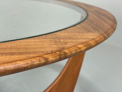 G Plan Astro Coffee Table Round Teak 1960s Mid Century Vintage Glass Top EB12073