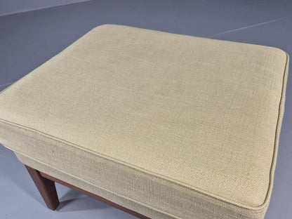 Vintage Mid Century Footstool Green Wool Teak Frame 1970s Retro EB12158