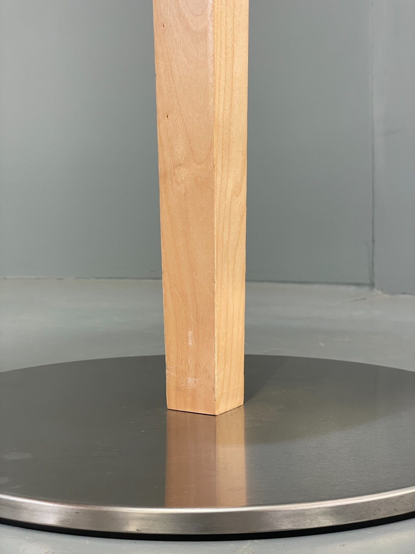 Danish Circular Side Tables Glass & Beech Pedestal Contemporary EB12400