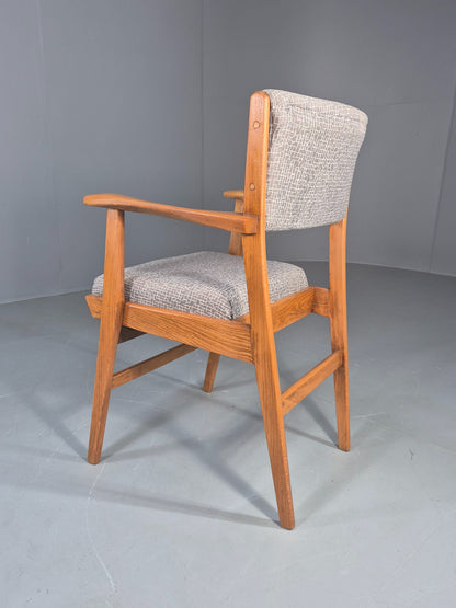 Vintage Mid Century Elbow Chair with New Upholstery 1950s Retro EB12983