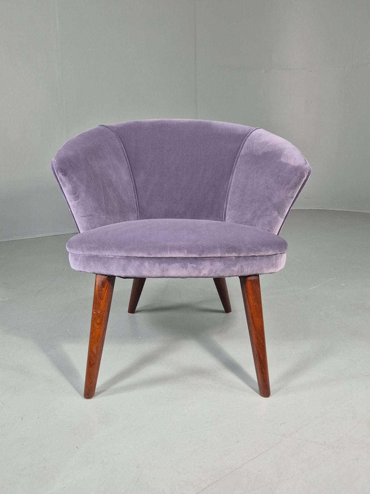 Vintage Danish Mid Century Tub Chair New Upholstery Teak Legs 1960s  EB12039
