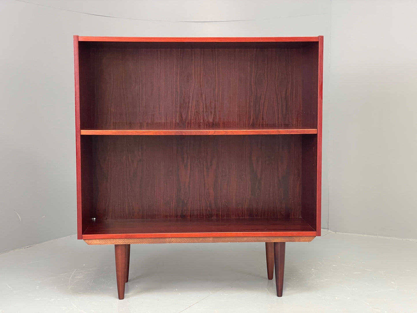 Vintage 1970s Darkwood Bookcase Retro Mid Century Shelving Adjustable EB12325