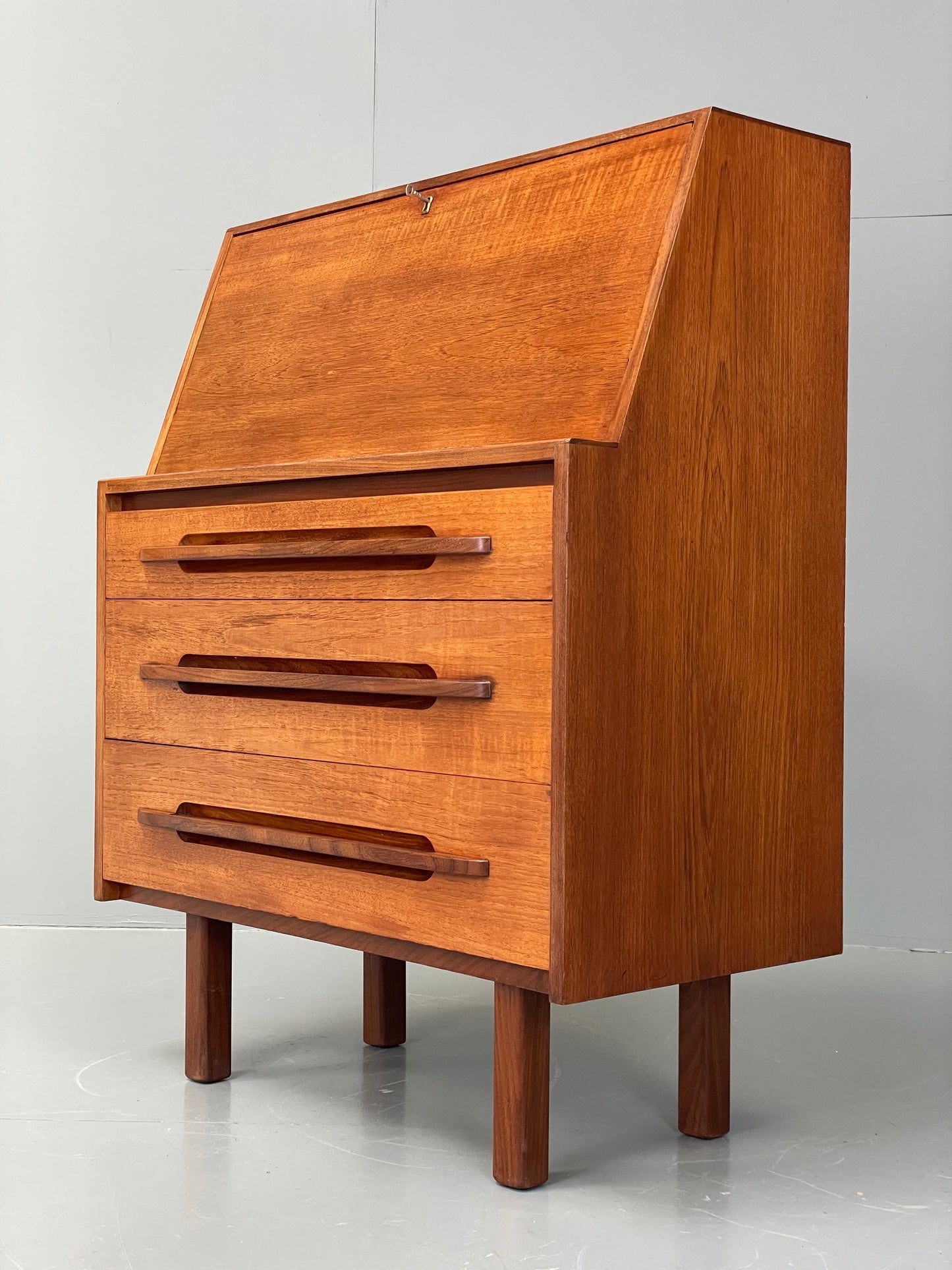 Vintage 1960s Teak Bureau Mid Century Drawers Writing Desk Retro Danish EB12219