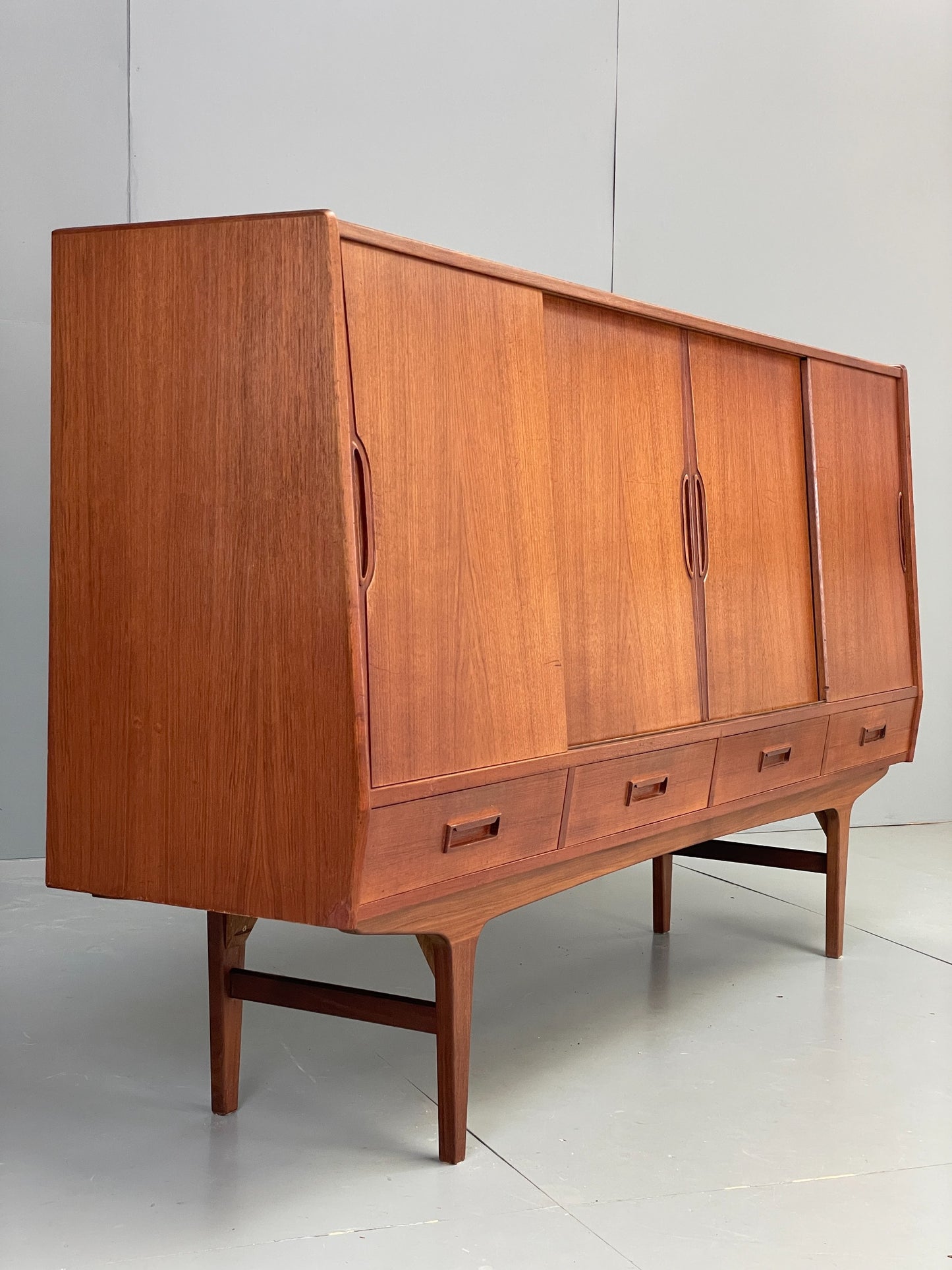 Vintage Danish Teak Highboard 1960s By Westergaard Møbelfabrik Drawers EB12368