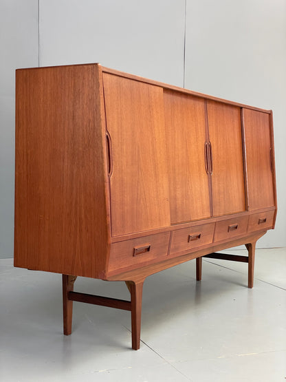 Vintage Danish Teak Highboard 1960s By Westergaard Møbelfabrik Drawers EB12368