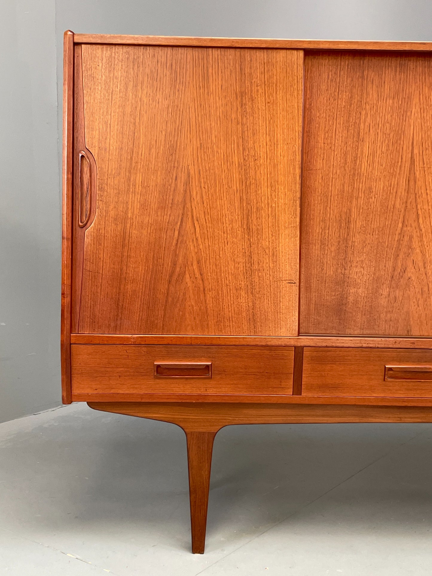 Vintage Danish Teak Highboard 1960s By Westergaard Møbelfabrik Drawers EB12368