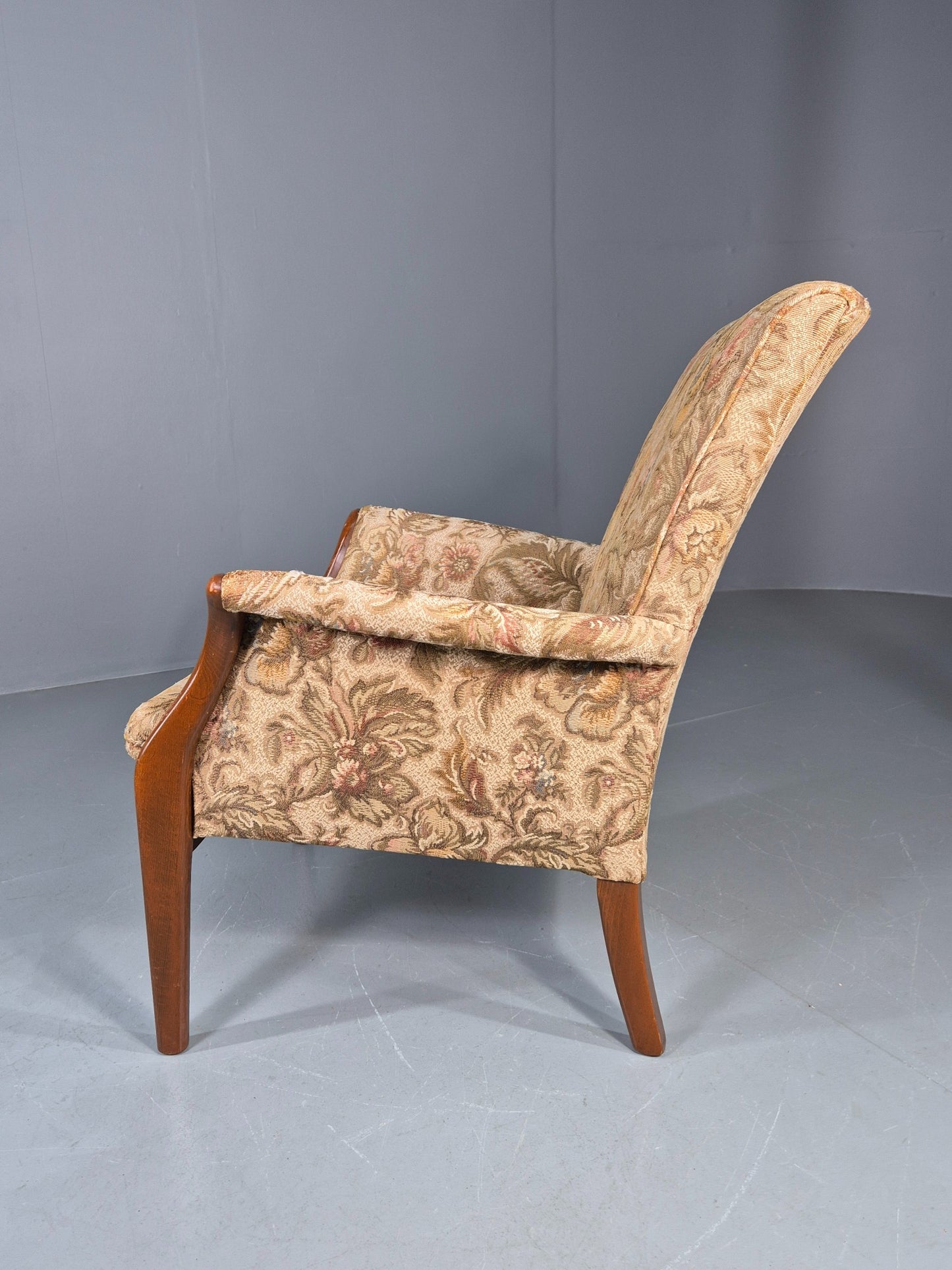 Vintage Parker Knoll Retro 1960s Armchair Floral Upholstery Beech Frame EB12167