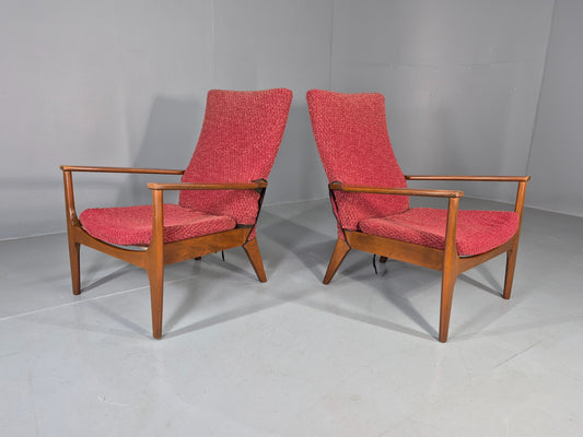 2 Vintage Lounge Chairs Parker Knoll Beech Frames PK988 1960s Retro EB12914