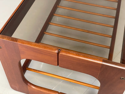 Vintage Danish Coffee Table Teak & Glass Retro 1970s Mid Century EB12304