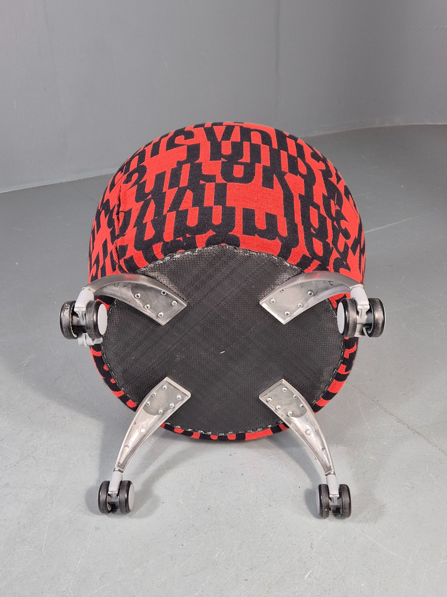 Vintage Orange Box Point Stool Wheely Fun Office Stools EB12235.