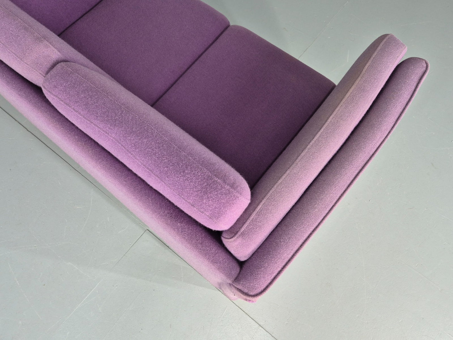 Vintage 2 seater Sofa Mids Century Danish in Purple Wool 1970s Retro EB12144