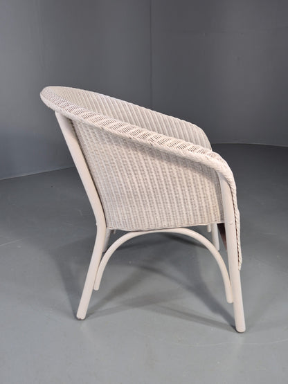Vintage Lloyd Loom Tub Chair Lusty Brand white Painted 1930s Retro EB12548