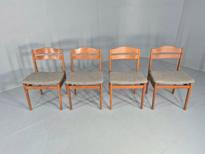 4 Vintage Danish Dining Chairs Teak Frames New Upholstery Boltinge 1970s EB12263