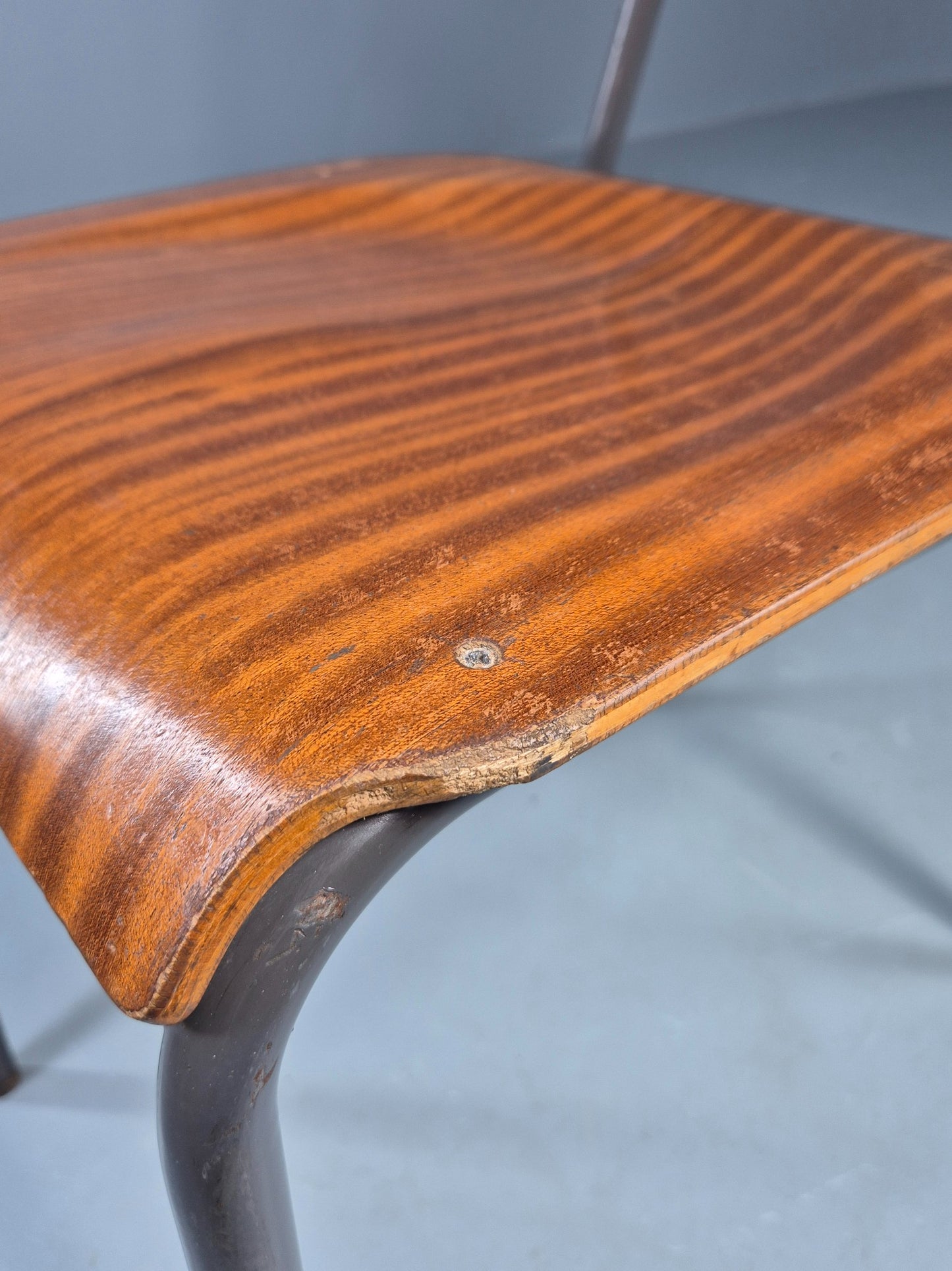 Vintage Danish Steel and Plywood Dining or Workspace Chair 1960s MCM  EB12474