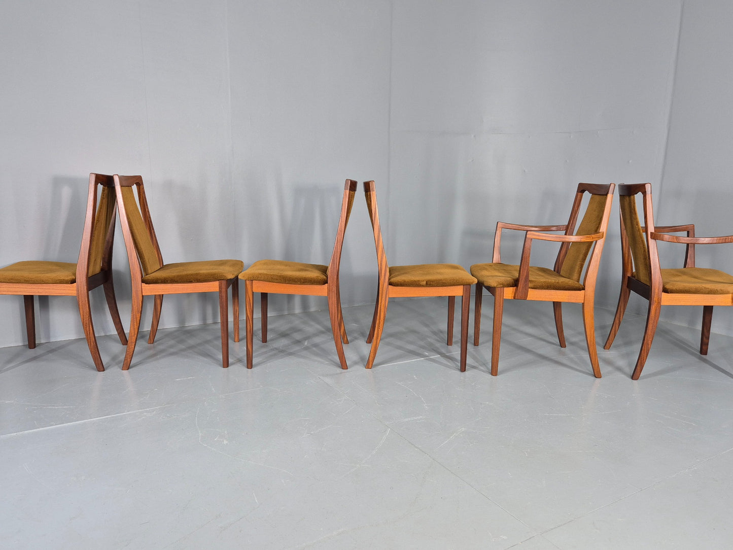6 Vintage G Plan Dining Chairs Teak Frames 1980s Retro Mid Century EB12832