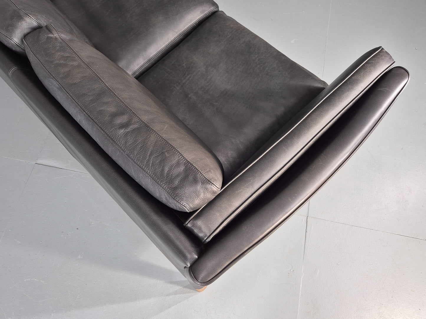 Vintage 3 Seater Sofa Danish Black Mogens Hansen 1990s MCM Retro EB11949