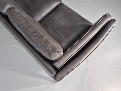 Vintage 3 Seater Sofa Danish Black Mogens Hansen 1990s MCM Retro EB11949