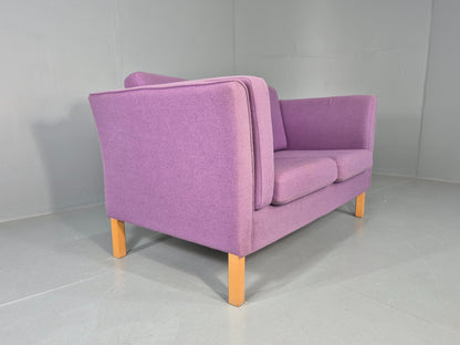 Vintage 2 seater Sofa Mids Century Danish in Purple Wool 1970s Retro EB12144