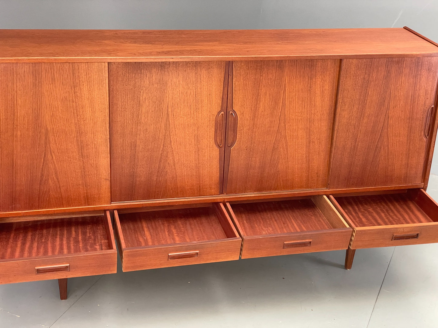 Vintage Danish Teak Highboard 1960s By Westergaard Møbelfabrik Drawers EB12368