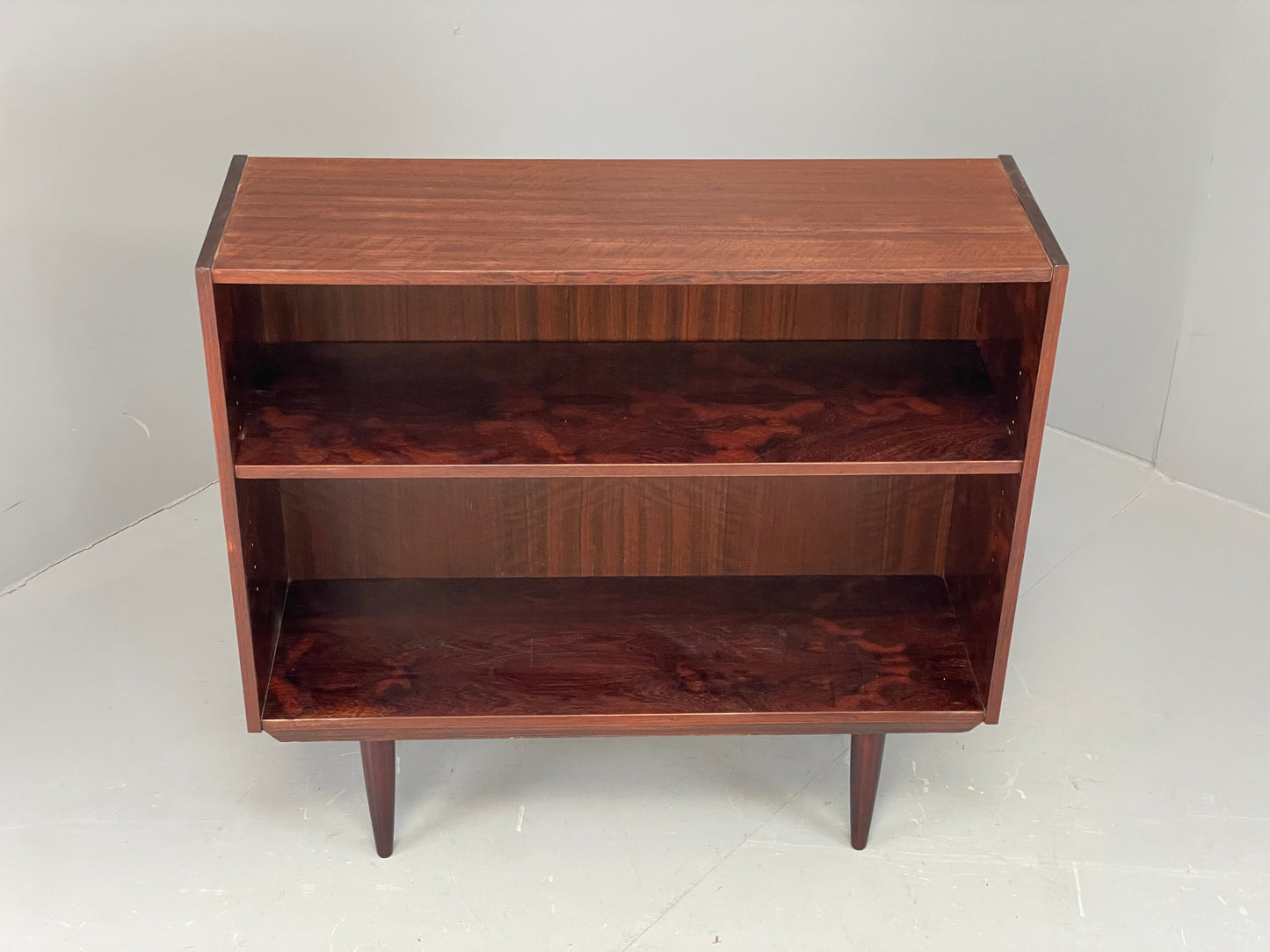 Vintage 1970s Danish Bookcase Darkwood Retro Adjustable Shelving EB12337