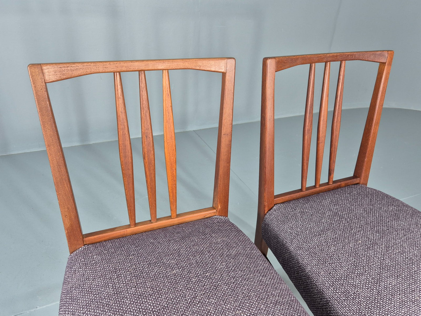 2 Vintage Gordon Russell Dining Chairs New Covers Teak Frames Retro MCM  EB12470