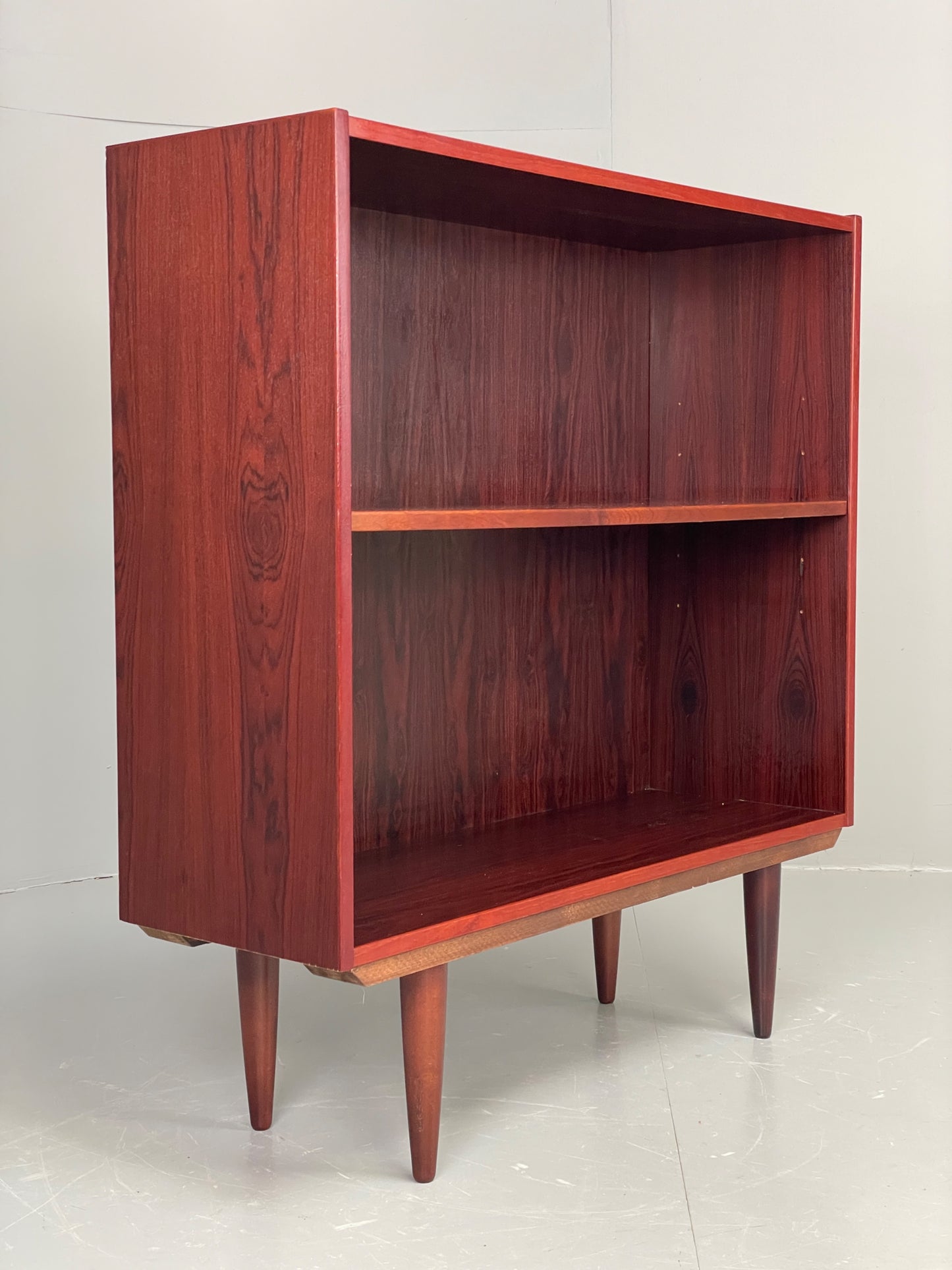 Vintage 1970s Darkwood Bookcase Retro Mid Century Shelving Adjustable EB12325